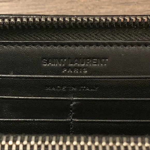 ❌SOLD❌ Saint Laurent Black Crocodile-Embossed Leather Zip-Around Long Wallet - Picture 13 of 14